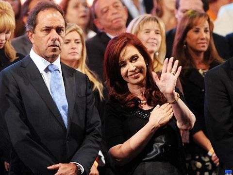 Daniel Scioli junto a la jefe de Estado, Cristina Fern�ndez de Kirchner.