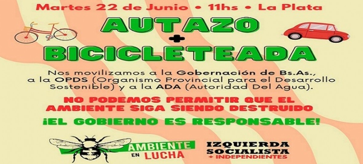 Realizarán en La Plata un "autazo+bicicleteada" por una política eficiente de mejoramiento ambiental