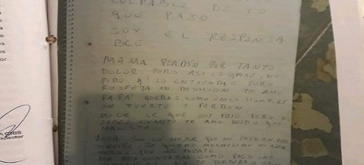 "Yo soy el único culpable", escribió el padre de Renzo Villanueva antes de intentar suicidarse