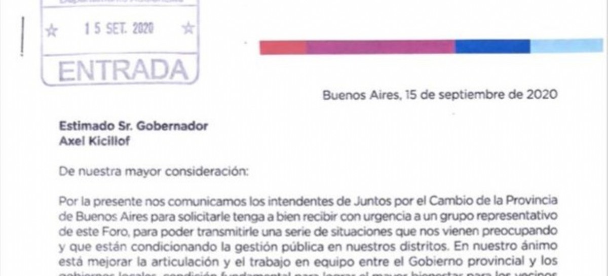 Ahora, intendentes de Juntos por el Cambio le piden a Kicillof dinero de la coparticipación