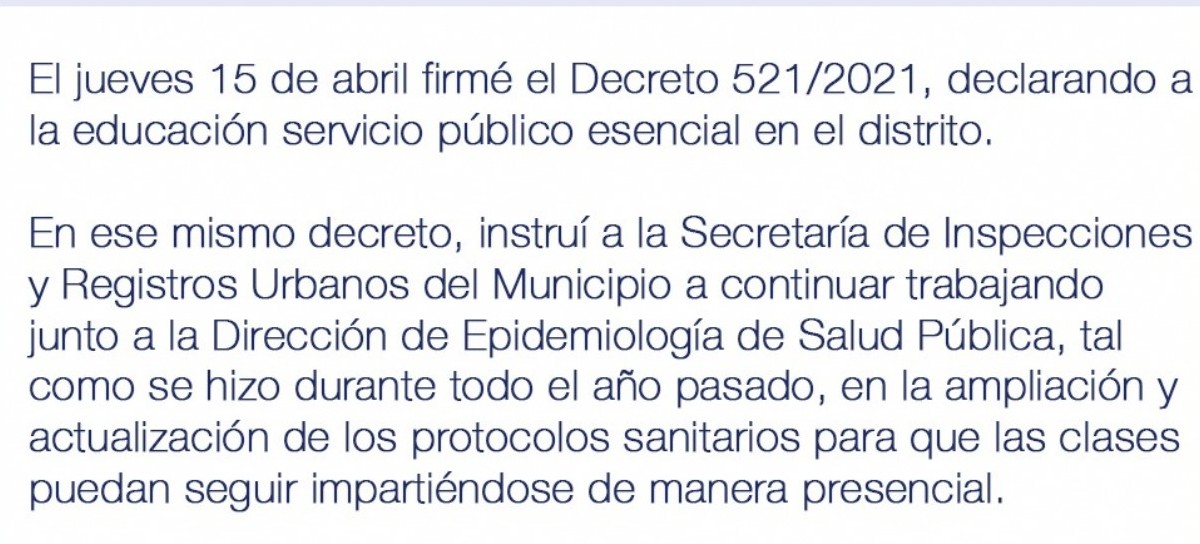 Rebelión en San Isidro: el intendente Gustavo Posse dispuso que haya clases presenciales