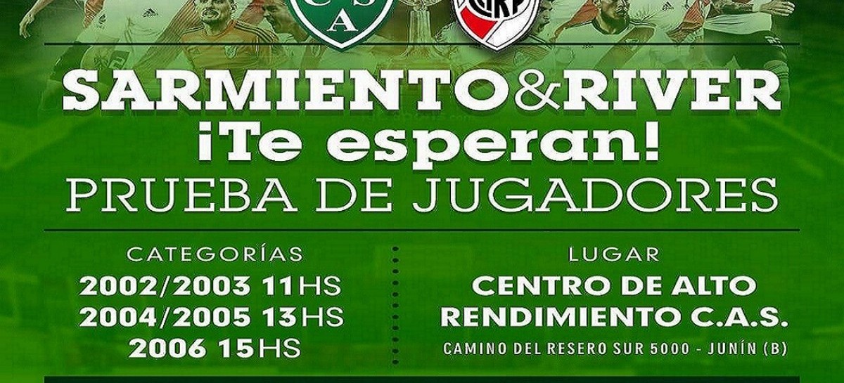 Junín, Sarmiento y River Plate: una prueba de jugadores divide a la sociedad, que teme un despojo