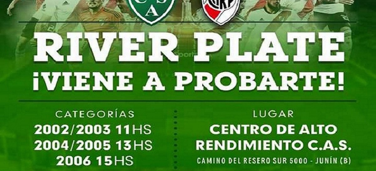Junín, Sarmiento y River Plate: una prueba de jugadores divide a la sociedad, que teme un despojo