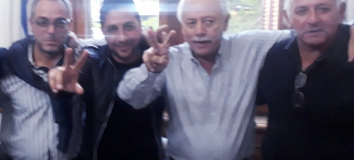 Giselle Fernández, la hermana de Cristina, y "Cuto" Moreno, acompañando candidatos de Brandsen