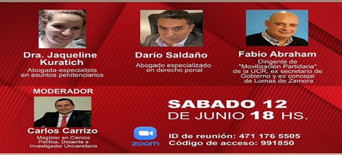 Vía Zoom, realizarán este sábado un Conversatorio para debatir sobre la cuestión de la Seguridad
