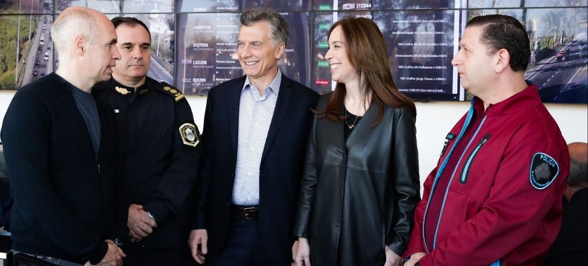 Macri, Vidal y Larreta se mostraron juntos en la recorrida por un centro de monitoreo de seguridad