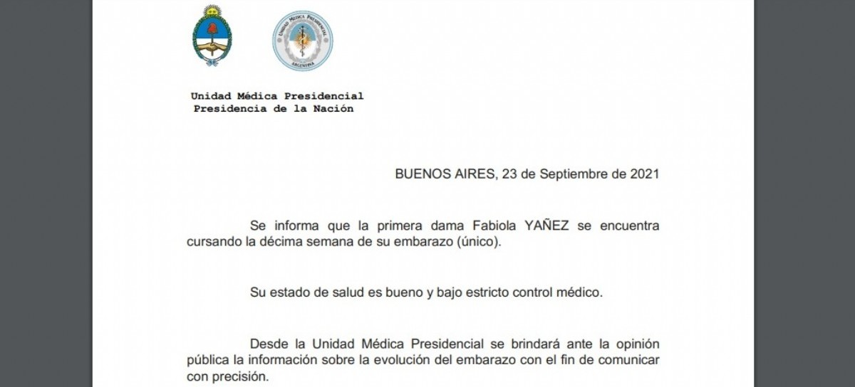 La Unidad Médica Presidencial confirmó que la primera dama Fabiola Yañez está embarazada