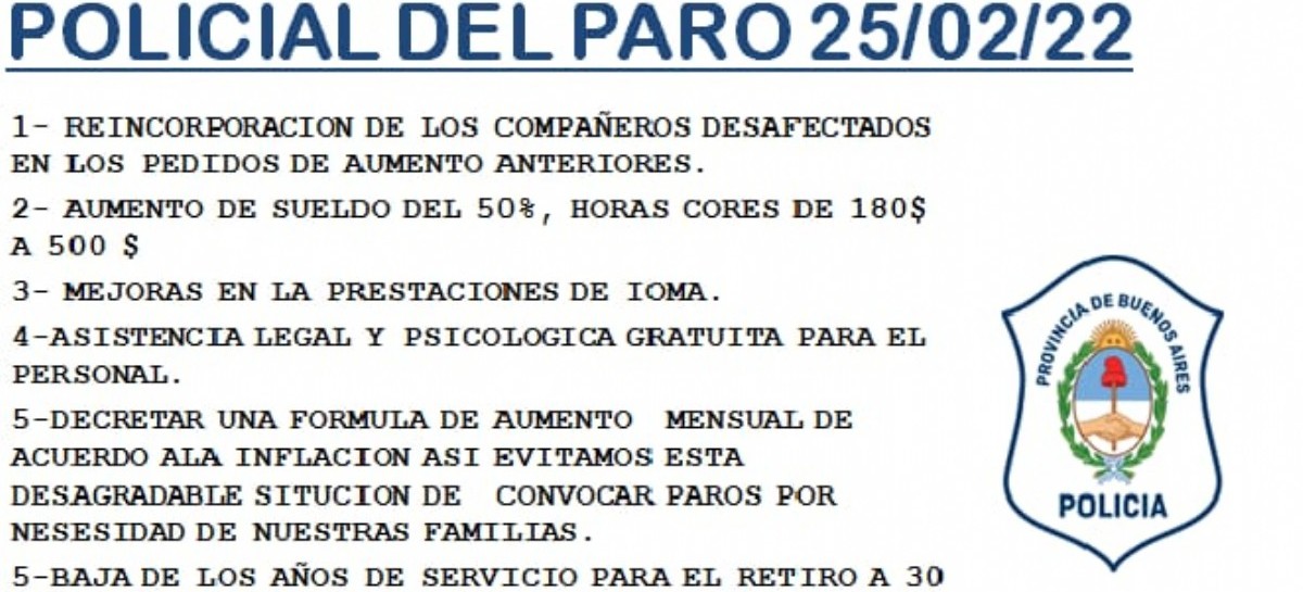 Policía bonaerense: nuevamente las redes se hacen eco de una convocatoria a un paro total