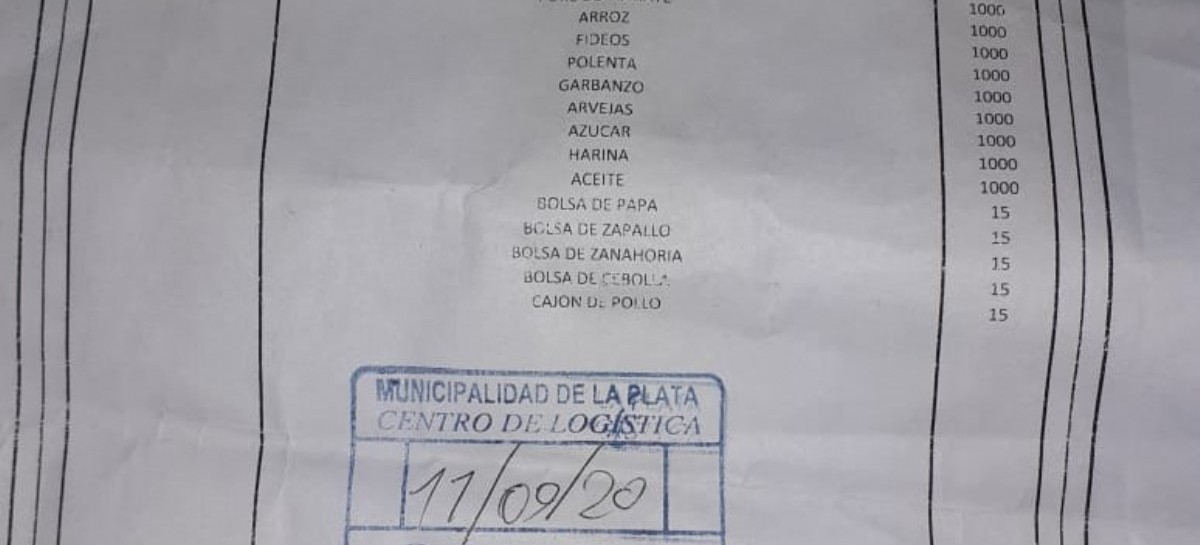 Municipio de La Plata: drástico recorte de alimentos entregados al Comité de Crisis de Villa Elvira