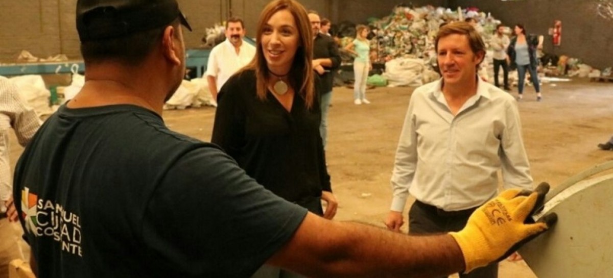En una semana agitada, Vidal recorrió una planta de reciclaje en San Miguel