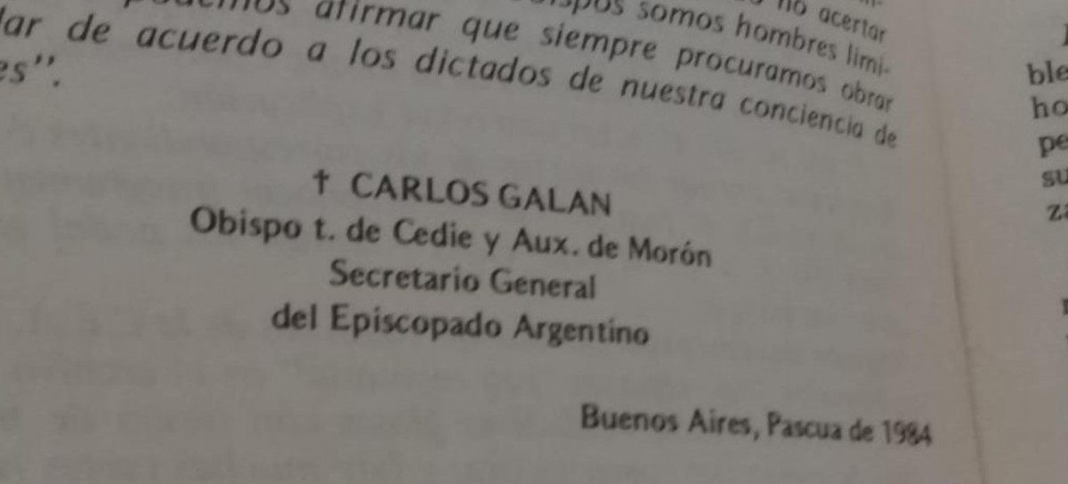 Documento exclusivo: A tres meses del último golpe militar la Iglesia se refería a los desaparecidos