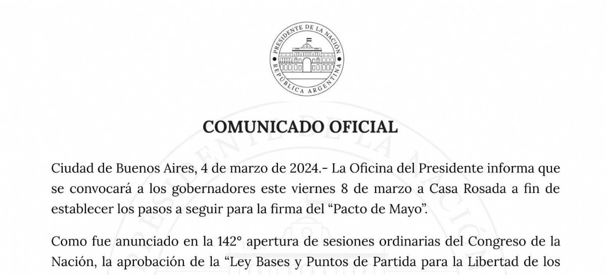 Al final, el Gobierno nacional invitará a todos los gobernadores para el viernes a Casa Rosada