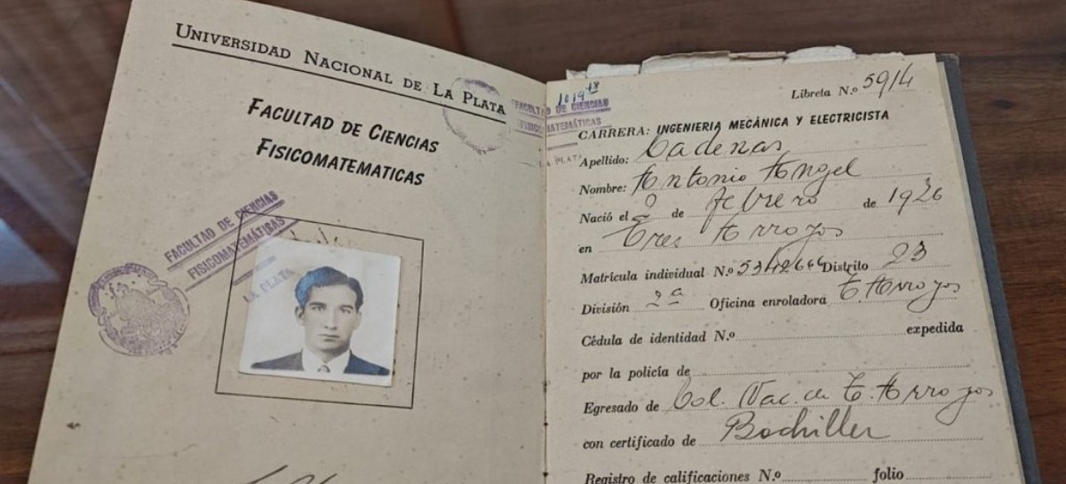 Antonio Ángel Cadenas tiene 100 años y volvió a la Facultad donde se graduó como Ingeniero