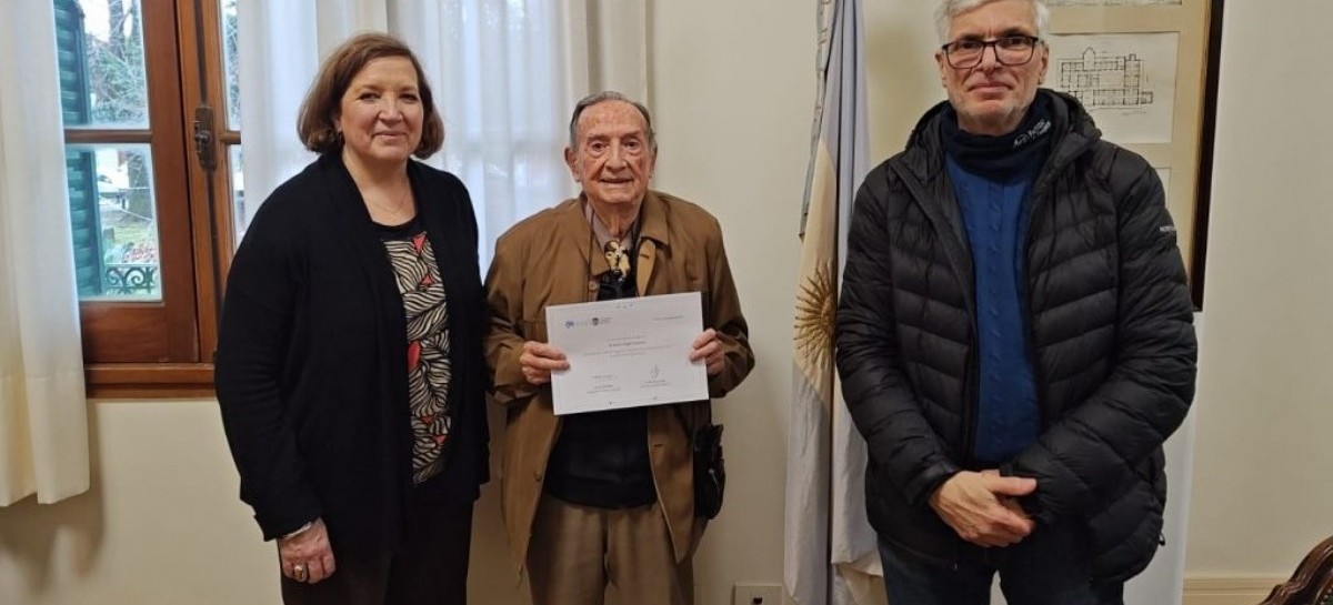 Antonio Ángel Cadenas tiene 100 años y volvió a la Facultad donde se graduó como Ingeniero