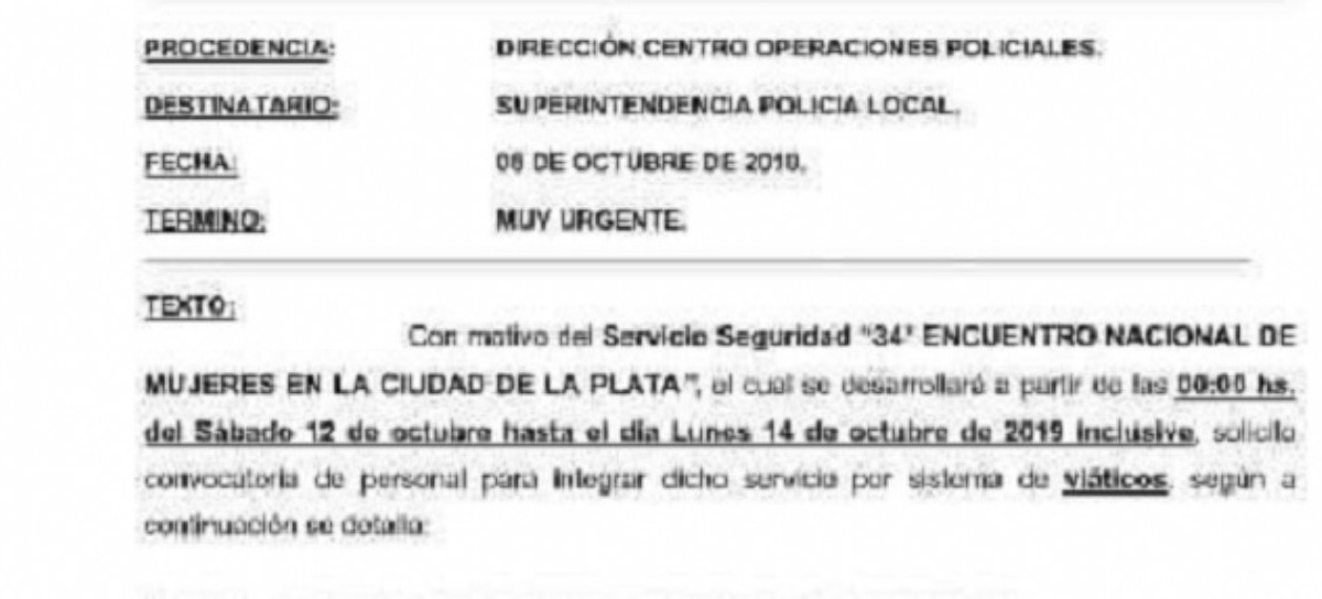 Policía Bonaerense y Control Ciudadano de La Plata: desconcierto ante el 34° Encuentro de Mujeres