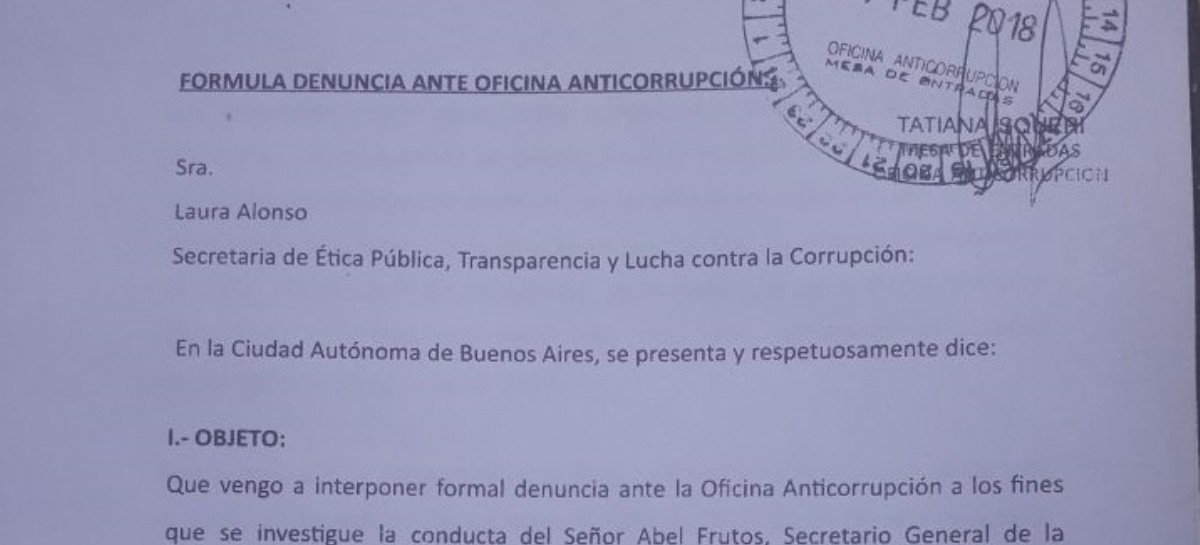 Piden que la Oficina Anticorrupción investigue al líder de los panaderos, Abel Frutos