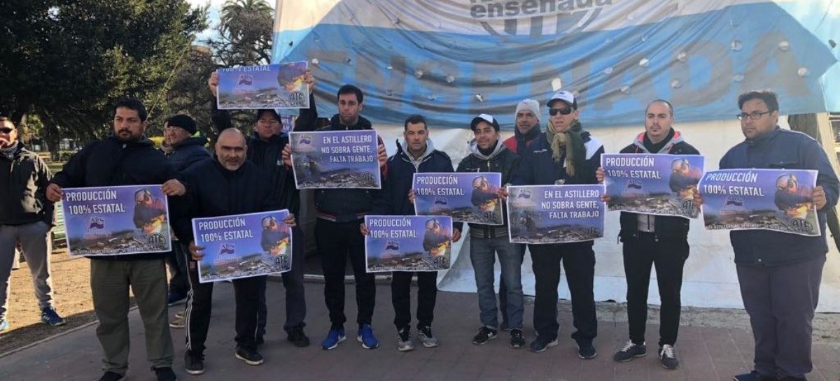 Con varios apoyos, continúa el acampe de los trabajadores del Astillero Río Santiago en La Plata