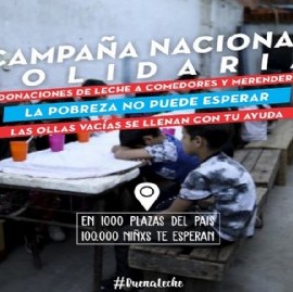 Barrios de Pie realiza en mil plazas del país la campaña nacional de donación de leche en polvo