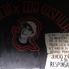 La Plata: tensión entre efectivos policiales y la familia de Lito Costilla por un mural