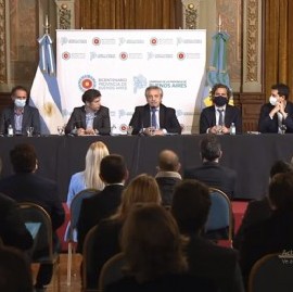 La Plata: el presidente Fernández, junto a Kicillof, anunció obras para 40 municipios bonaerenses