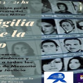 Berisso: Por la cuarentena obligatoria, la Vigilia por Memoria, Verdad y Justicia se "hace escuchar"