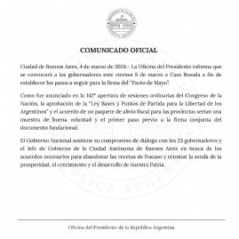 Al final, el Gobierno nacional invitará a todos los gobernadores para el viernes a Casa Rosada