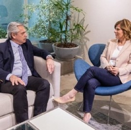 Alberto Fernández recibió a su candidata en La Plata, Florencia Saintout