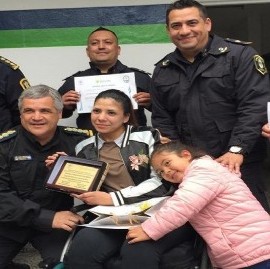 Un sector de la comisaría de San Justo, con el nombre de la subteniente que enfrentó a delincuentes