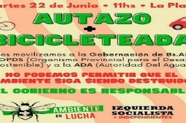 Realizarán en La Plata un "autazo+bicicleteada" por una política eficiente de mejoramiento ambiental