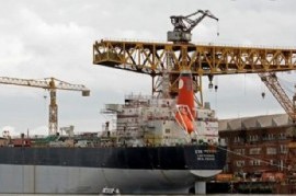 Optimismo en Astillero Río Santiago con las pruebas de funcionamiento del buque Eva Perón