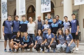 Los campeones de los Juegos Universitarios de Playa visitaron el Rectorado