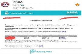 Advierten por un engaño informático mediante el envío de un correo en nombre de ARBA