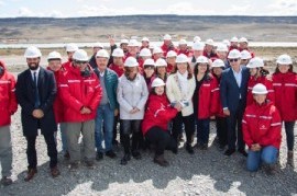 Santa Cruz: la vicepresidenta Cristina Fernández visitó las obras de la represa "Néstor kirchner"