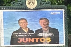 Un afiche poco claro de Juntos con ¿Macri Presidente?