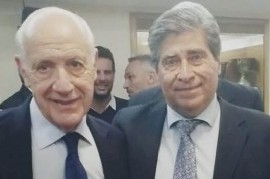 Precandidato a intendente de La Plata, en intensa jornada de trabajo junto a Roberto Lavagna