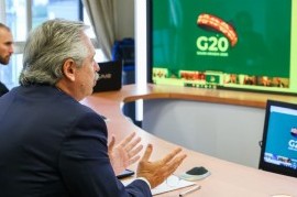 "De esta pandemia nadie se salva sólo", dijo el presidente Fernández en encuentro virtual con el G20