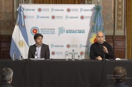 EN VIVO: Kicillof y Rodríguez Larreta encabezan una conferencia de prensa en La Plata