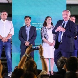 El presidente Fernández, en el lanzamiento del programa "Argentina Unida por Educación y Trabajo"