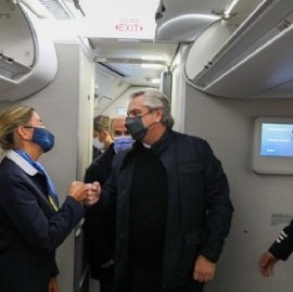 El presidente Alberto Fernández regresó esta madrugada de su gira por Rusia, China y Barbados