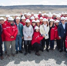 Santa Cruz: la vicepresidenta Cristina Fernández visitó las obras de la represa "Néstor kirchner"